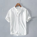Men’s Linen-Style Button-Up Shirt for Summer Wear – Lightweight Casual Shirt for Holidays, Work and Everyday Outfits