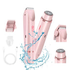 Painless Pubic Hair Trimmer with Dual Heads, Waterproof Design, and Whisper Quiet Operation for Smooth Skin