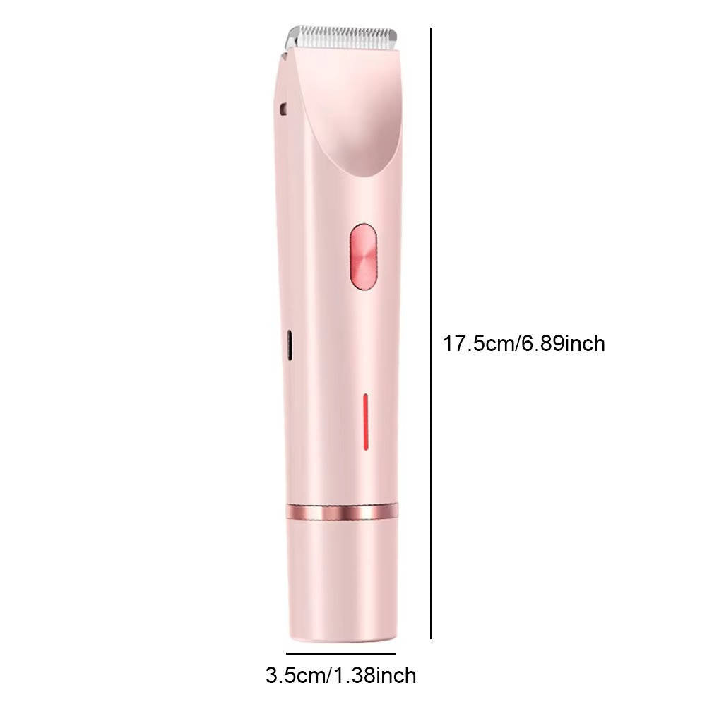 Painless Pubic Hair Trimmer with Dual Heads, Waterproof Design, and Whisper Quiet Operation for Smooth Skin
