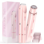 Painless Pubic Hair Trimmer with Dual Heads, Waterproof Design, and Whisper Quiet Operation for Smooth Skin