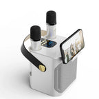 360° Sound Portable Karaoke Speaker System with Dual Wireless Microphones – Perfect for Indoor and Outdoor Parties