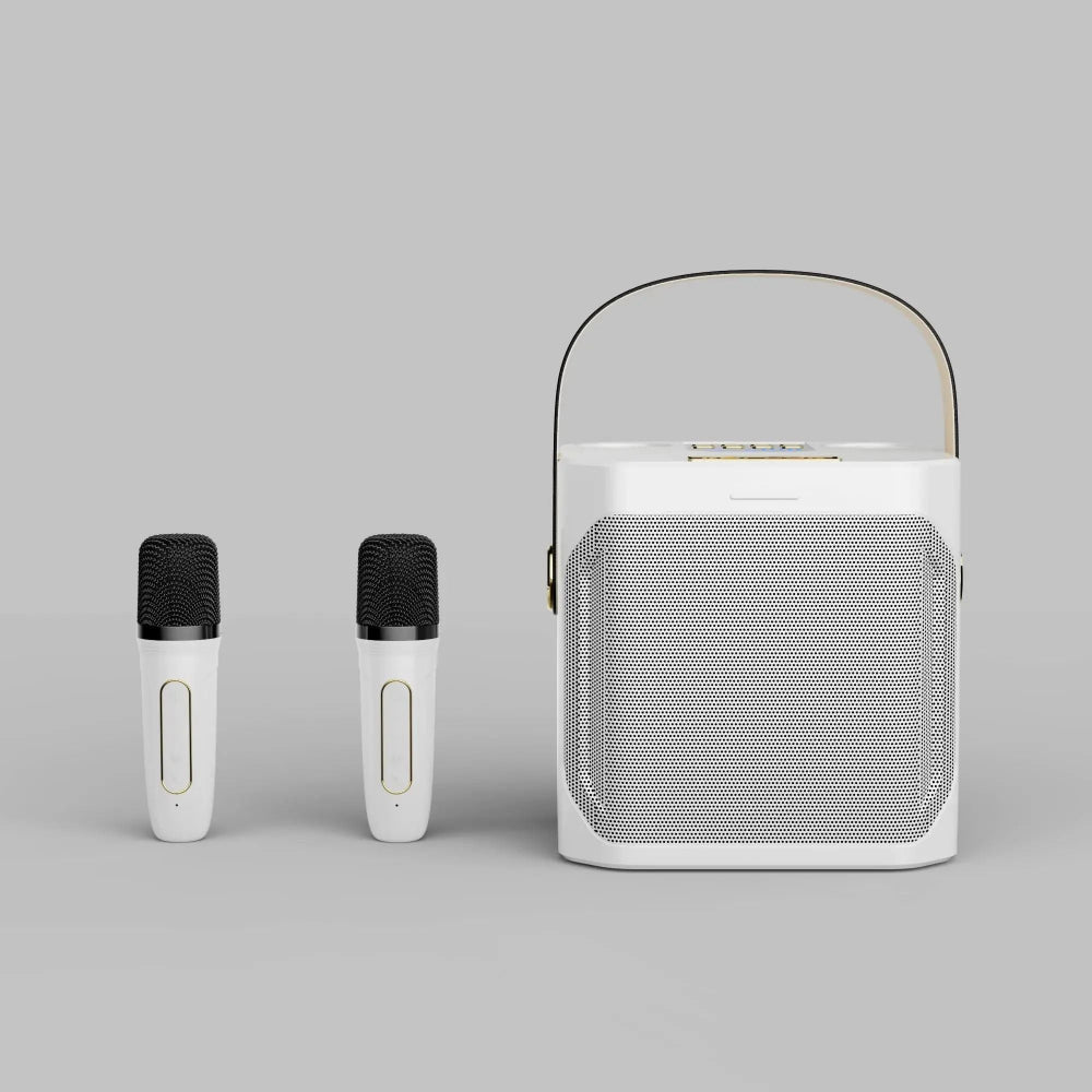 360° Sound Portable Karaoke Speaker System with Dual Wireless Microphones – Perfect for Indoor and Outdoor Parties