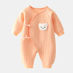 Bear Print Baby Romper for Spring and Autumn – Comfortable One-Piece Outfit for Infants and Toddlers