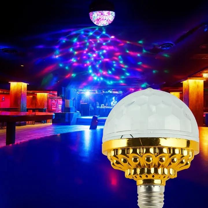 Color-Changing RGB LED Bulb with Rotating Strobe Effect – Party Light for Home Events, DJ Setups and Mood Lighting