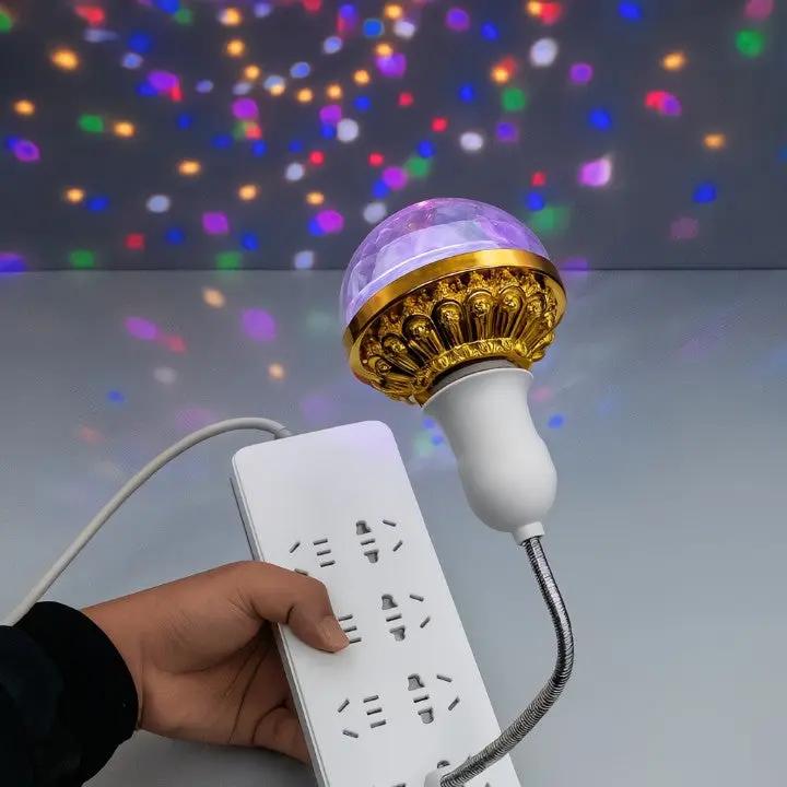 Color-Changing RGB LED Bulb with Rotating Strobe Effect – Party Light for Home Events, DJ Setups and Mood Lighting