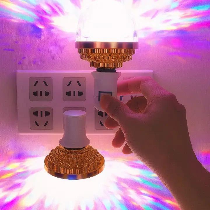 Color-Changing RGB LED Bulb with Rotating Strobe Effect – Party Light for Home Events, DJ Setups and Mood Lighting