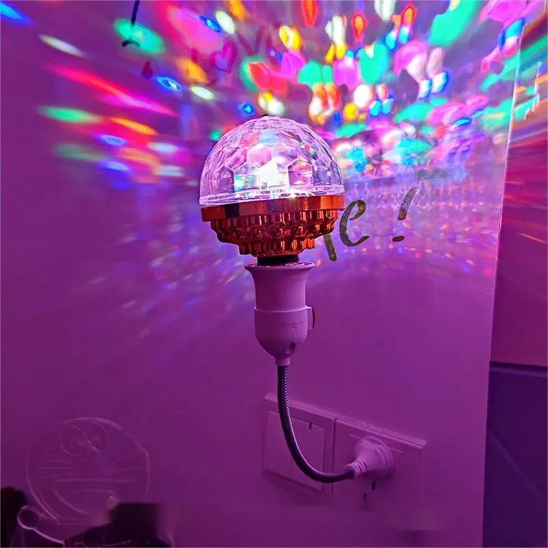 Color-Changing RGB LED Bulb with Rotating Strobe Effect – Party Light for Home Events, DJ Setups and Mood Lighting
