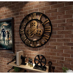 Vintage Industrial Wall Clock for Home Decor – Large Decorative Clock for Living Room, Kitchen and Office Interiors