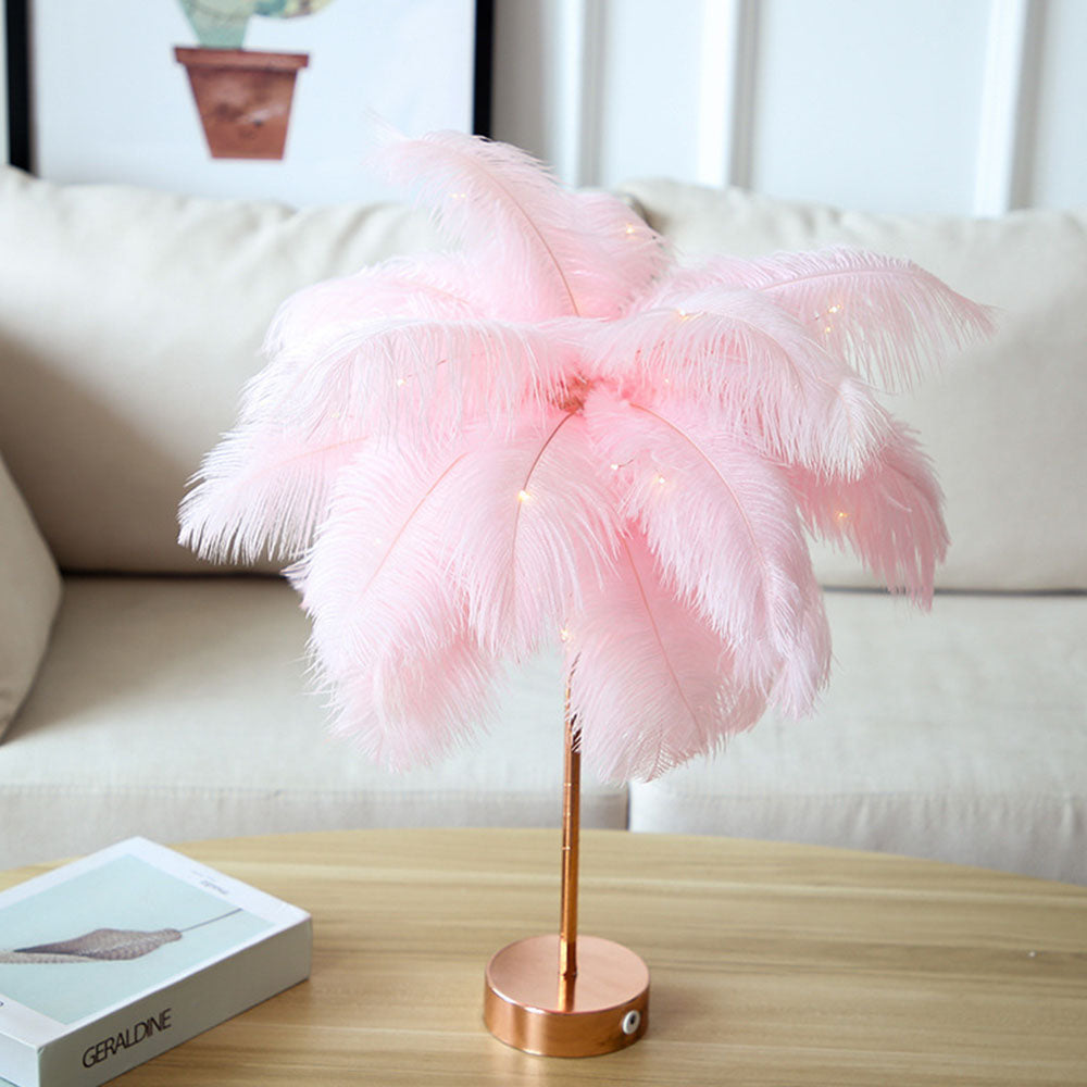 Soft Feather-Inspired Night Light for Bedroom and Living Room – Elegant Decorative Ambient Lamp with Stylish Base