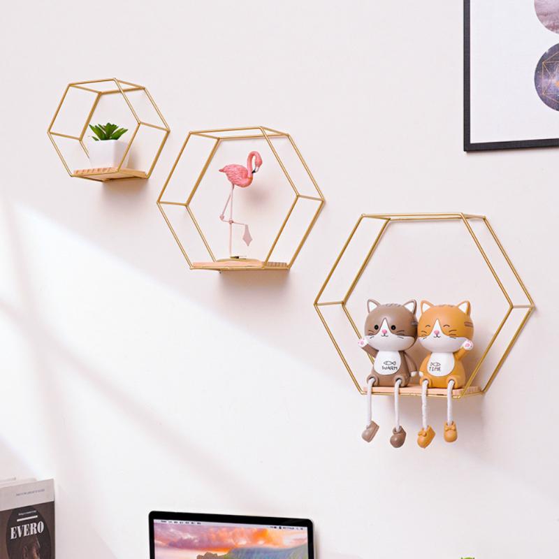 Hexagonal Wall Shelves for Home Decor – Decorative Display Storage for Collectibles, Plants and Wall Accents