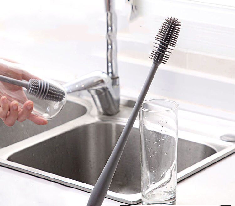 Silicone Bottle Brush for Deep Cleaning – Flexible Cleaning Tool for Wine Glasses, Vases and Narrow Containers