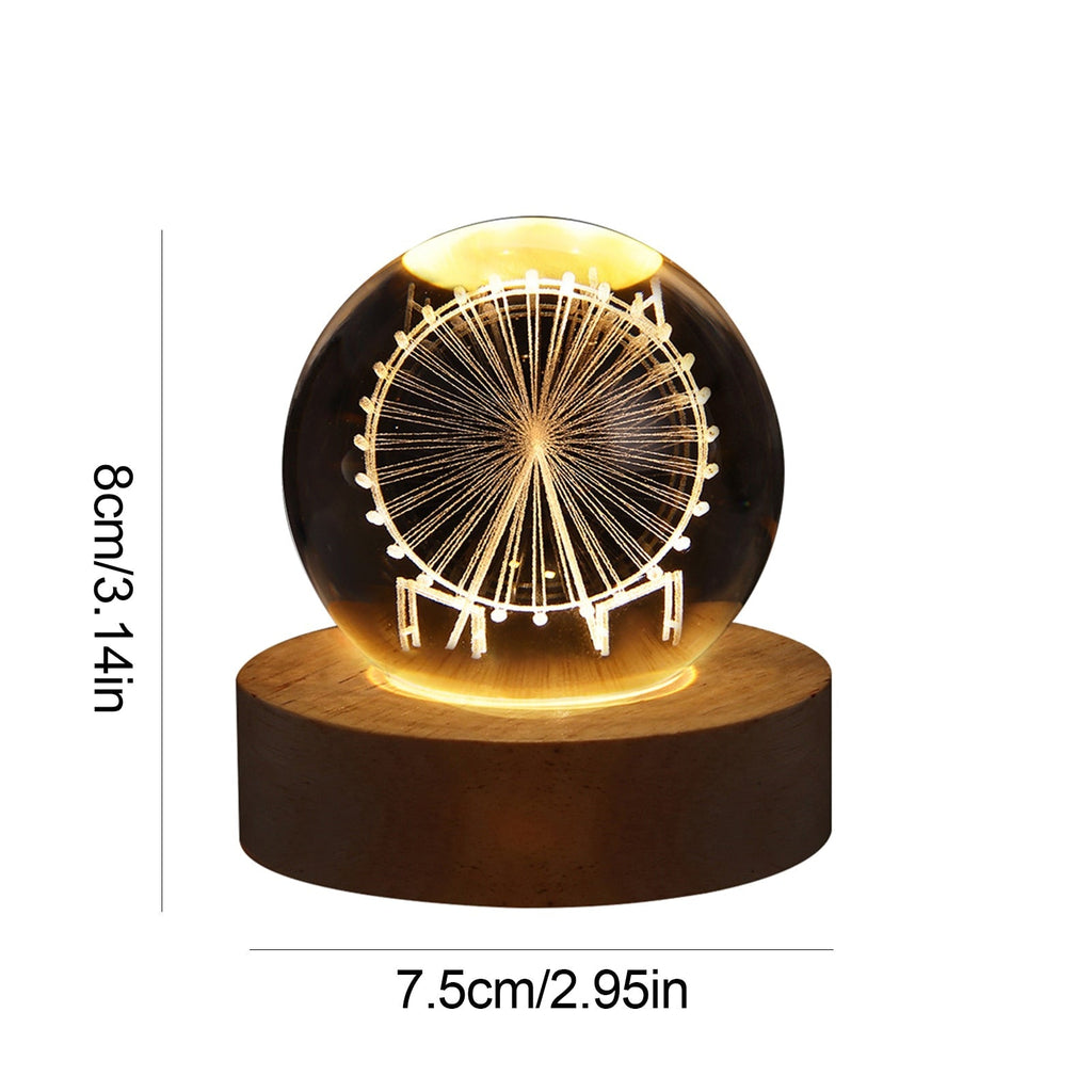 Crystal Light Sphere for Home Decor – Ambient LED Accent Lamp for Living Room, Bedroom and Modern Interiors