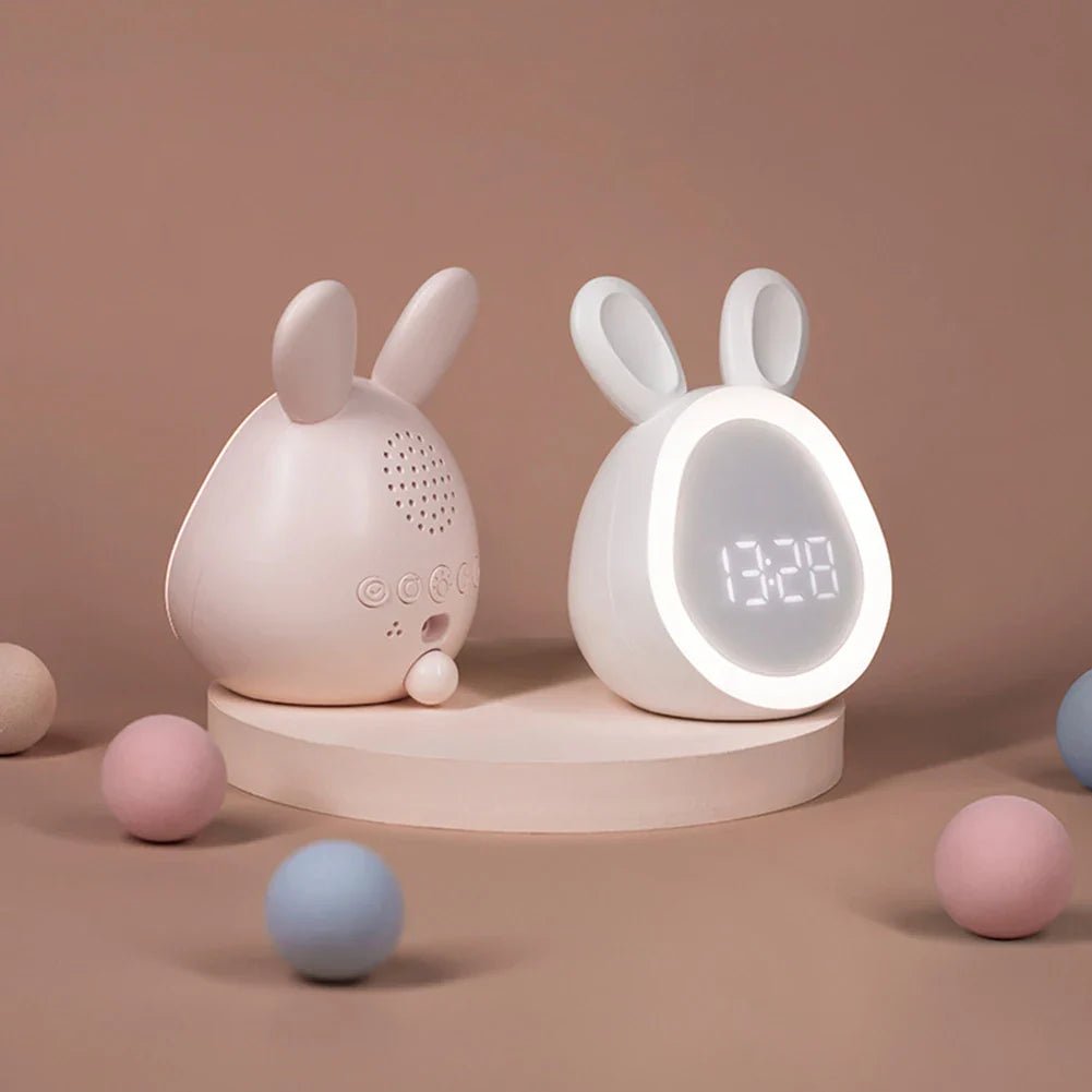 Rabbit-Shaped Kids Alarm Clock with LED Night Light – Cute Bedside Clock for Children’s Bedrooms and Sleep Routine