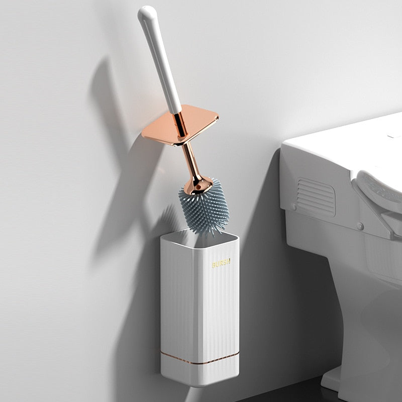 Wall-Mounted Toilet Brush with Holder – Hygienic Bathroom Cleaning Solution – Space-Saving Design for Modern Bathrooms