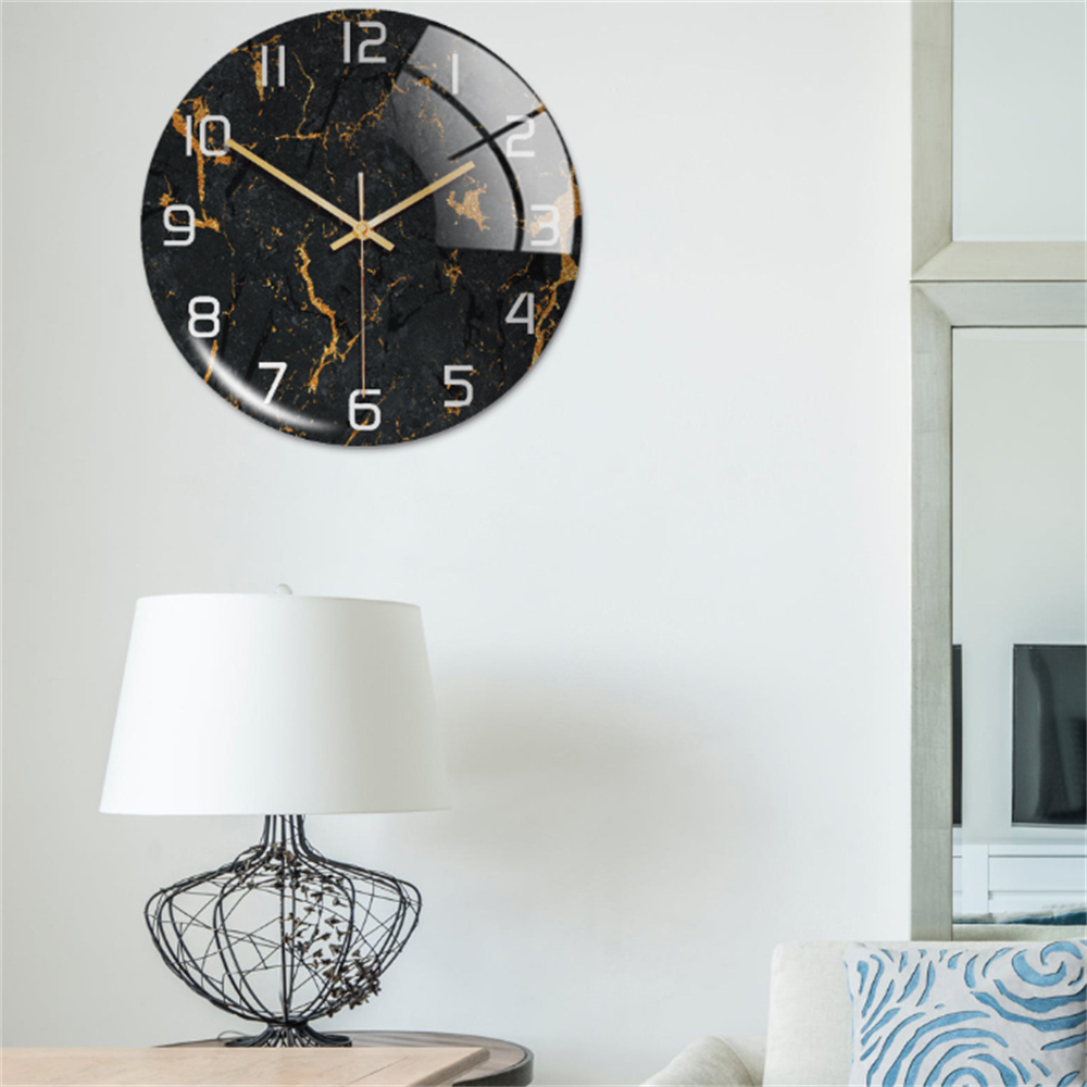 Marble-Style Wall Clock for Modern Home Decor – Elegant Decorative Timepiece for Living Room, Office and Bedroom
