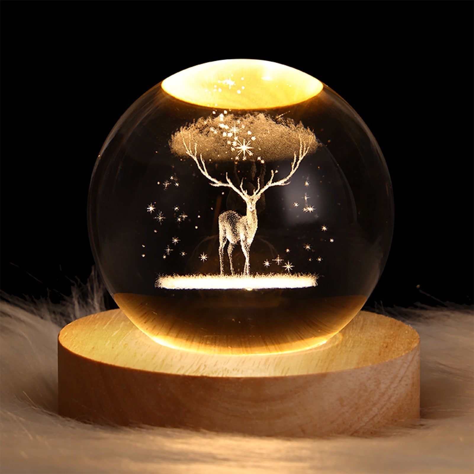Crystal Light Sphere for Home Decor – Ambient LED Accent Lamp for Living Room, Bedroom and Modern Interiors