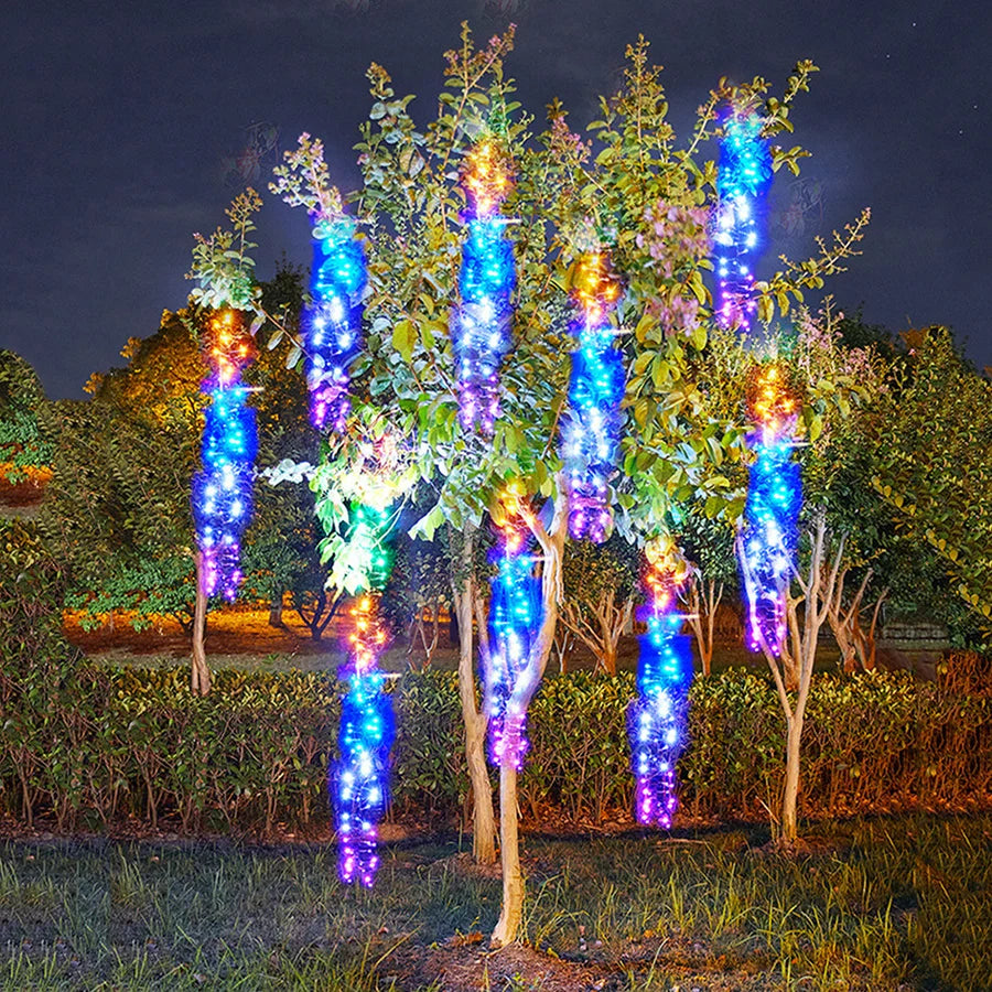 LED Meteor Shower Outdoor Lights for Garden and Facade Decor – Falling Rain Effect Lighting for Festive and Seasonal Displays