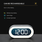 Digital Alarm Clock with Night Light – LED Display Bedside Clock for Bedroom, Time Display and Gentle Night Illumination