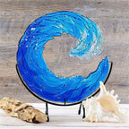 Glass Ocean Wave Sculpture for Home Decor – Artistic Coastal Accent for Living Room, Office and Modern Interiors