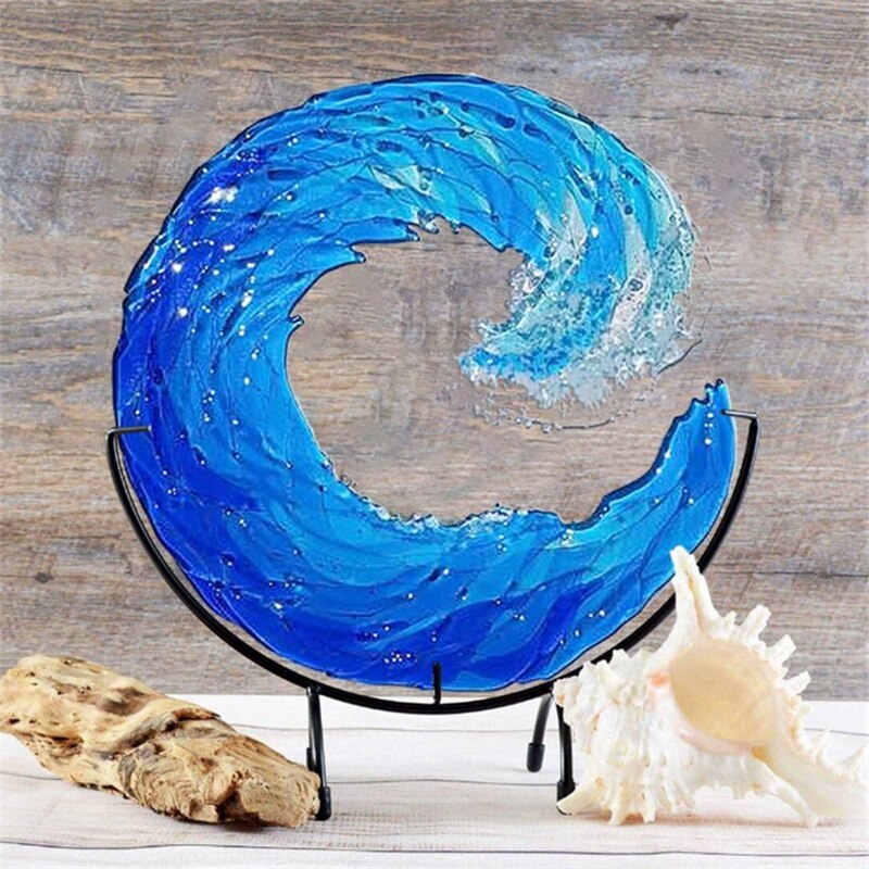 Glass Ocean Wave Sculpture for Home Decor – Artistic Coastal Accent for Living Room, Office and Modern Interiors