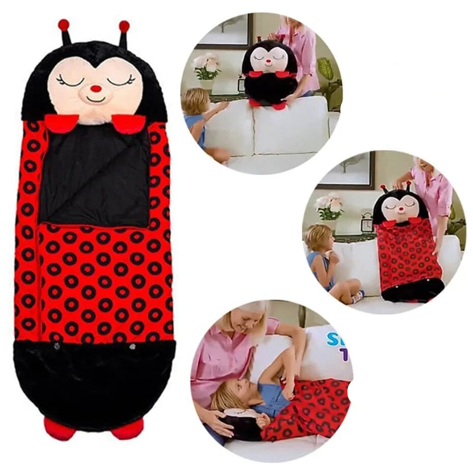Animal-Shaped Foldable Sleeping Bag for Kids – Cozy Portable Sleep Sack for Sleepovers, Camping and Indoor Play