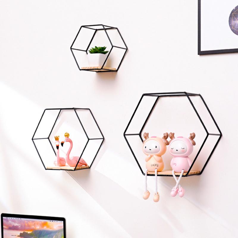 Hexagonal Wall Shelves for Home Decor – Decorative Display Storage for Collectibles, Plants and Wall Accents