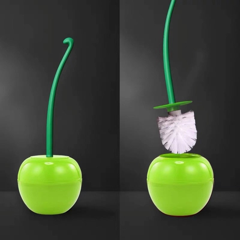 Cherry-Shaped Toilet Brush for Bathroom Cleaning – Decorative Hygienic Brush with Holder for Modern Bathrooms