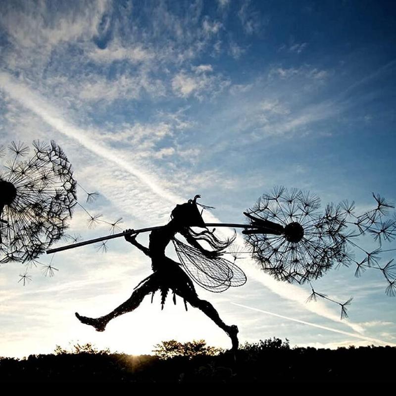 Weather-Resistant Metal Fairy Garden Sculpture – Magical Outdoor Decoration for Patios, Lawns & Flower Beds