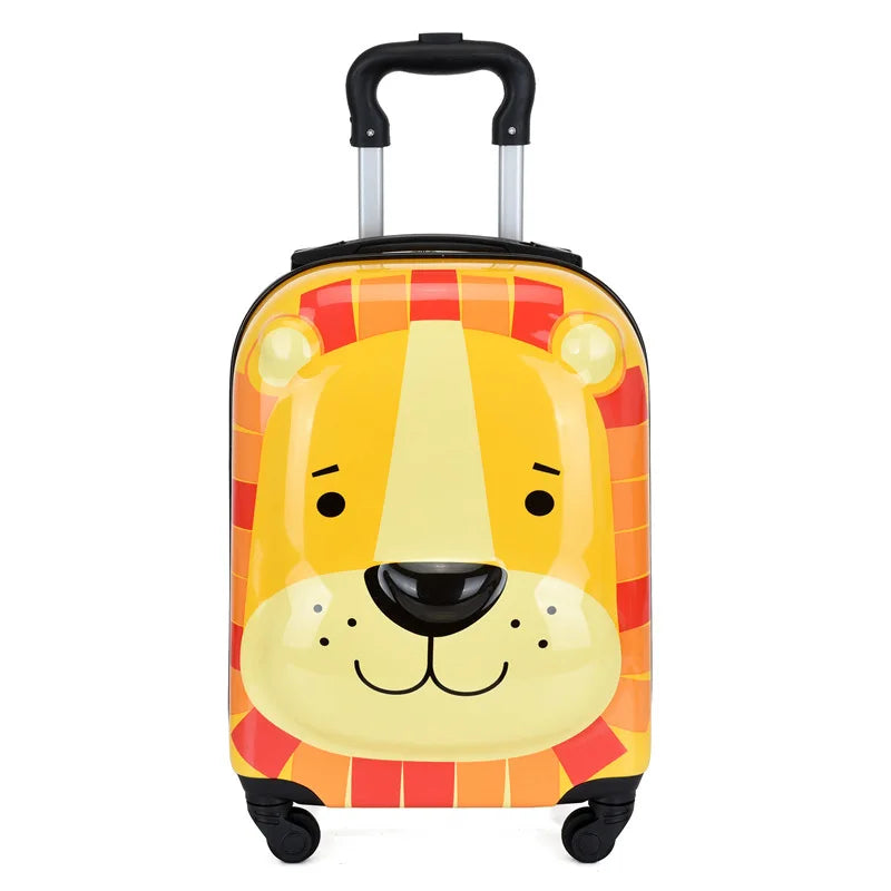 Cartoon Animal Children’s Suitcase for Travel – Lightweight Rolling Luggage for Kids, Holidays and Sleepovers