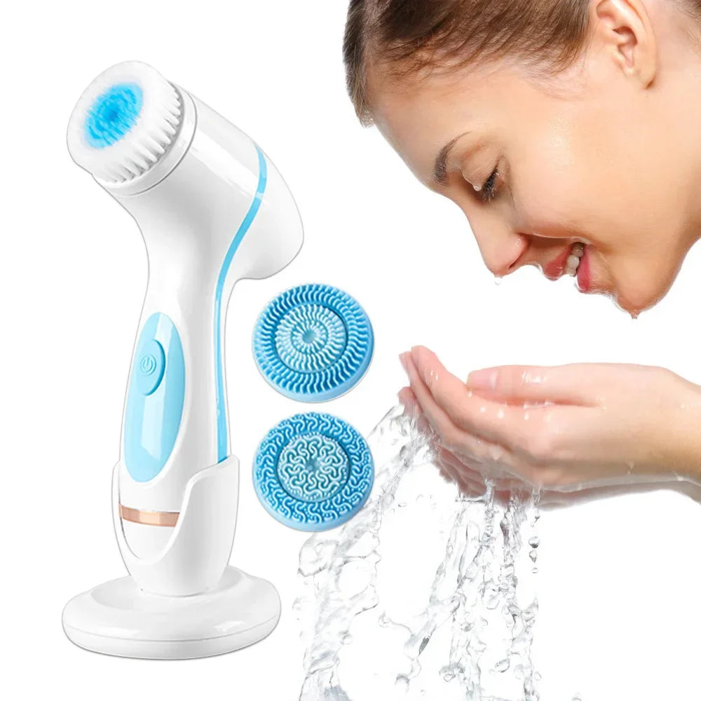 Sonic Facial Cleansing Device for Skincare Routines – All-in-One Face Cleaning and Massage Tool for Home Spa Use