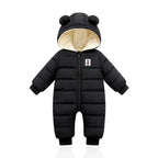 Winter Baby Romper with Bear Ears – Warm One-Piece Outfit for Newborns and Infants in Cold Weather