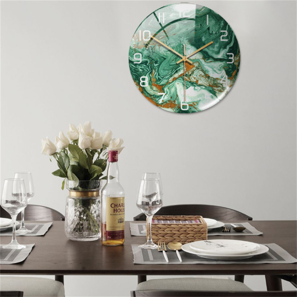 Marble-Style Wall Clock for Modern Home Decor – Elegant Decorative Timepiece for Living Room, Office and Bedroom