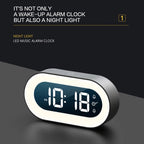 Digital Alarm Clock with Night Light – LED Display Bedside Clock for Bedroom, Time Display and Gentle Night Illumination