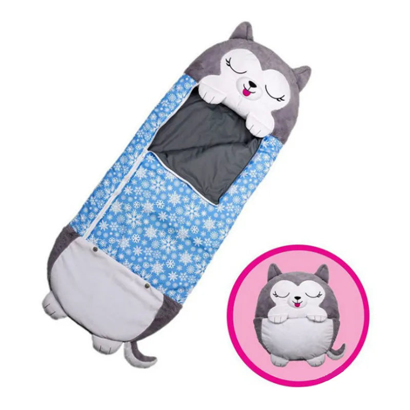 Animal-Shaped Foldable Sleeping Bag for Kids – Cozy Portable Sleep Sack for Sleepovers, Camping and Indoor Play