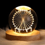 Crystal Light Sphere for Home Decor – Ambient LED Accent Lamp for Living Room, Bedroom and Modern Interiors