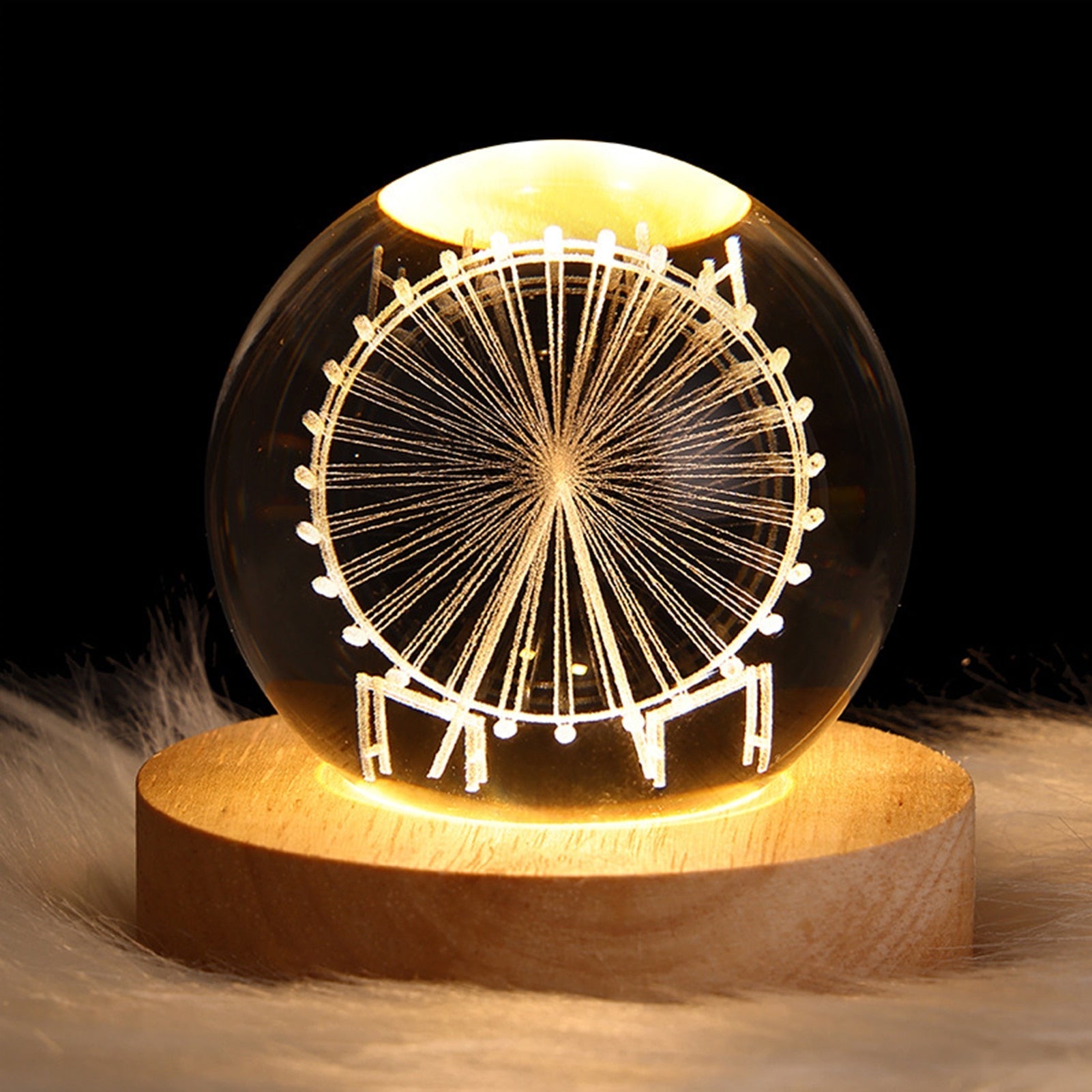 Crystal Light Sphere for Home Decor – Ambient LED Accent Lamp for Living Room, Bedroom and Modern Interiors