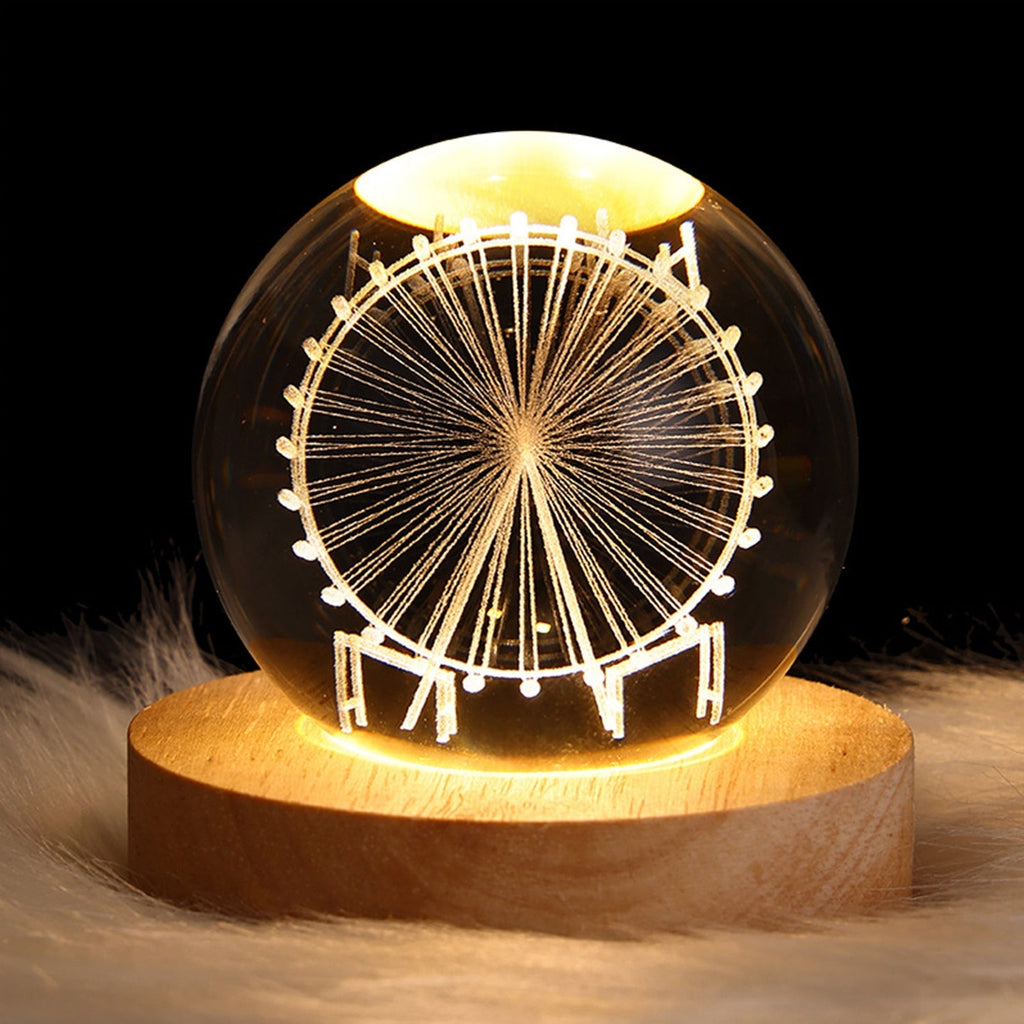 Crystal Light Sphere for Home Decor – Ambient LED Accent Lamp for Living Room, Bedroom and Modern Interiors