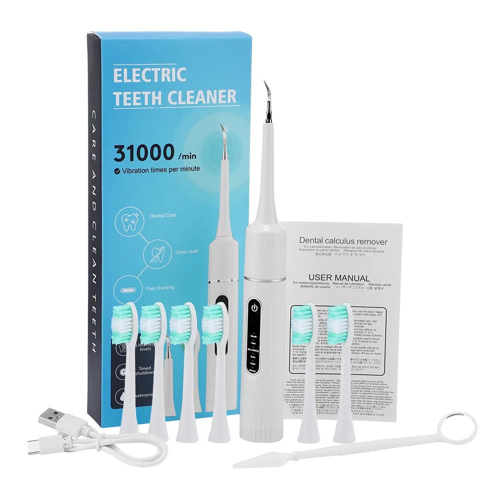 Electric Teeth Cleaning Device with Adjustable Speeds – Home Dental Care Tool for Plaque Removal and Daily Oral Hygiene