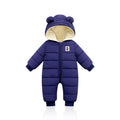 Winter Baby Romper with Bear Ears – Warm One-Piece Outfit for Newborns and Infants in Cold Weather
