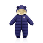 Winter Baby Romper with Bear Ears – Warm One-Piece Outfit for Newborns and Infants in Cold Weather