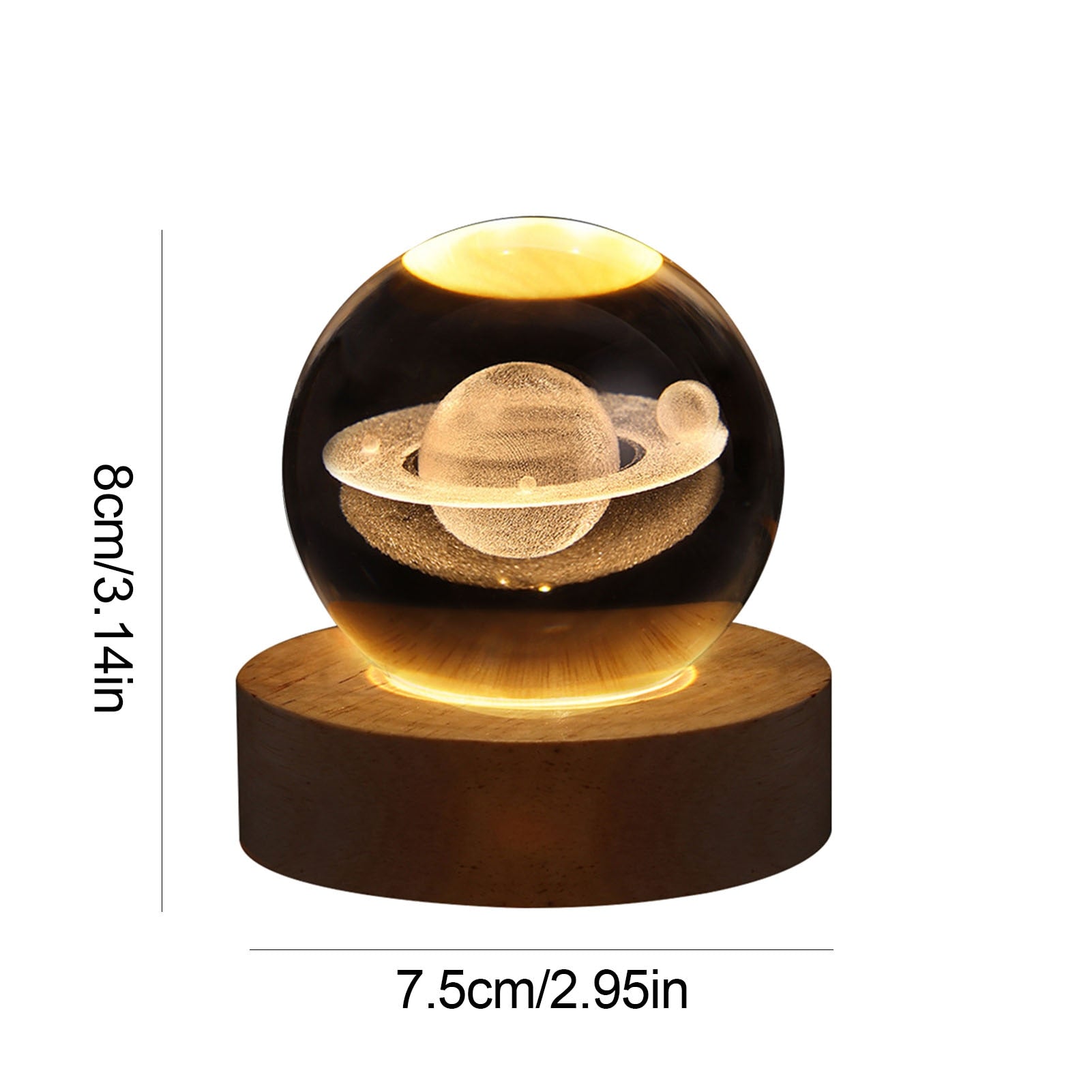 Crystal Light Sphere for Home Decor – Ambient LED Accent Lamp for Living Room, Bedroom and Modern Interiors