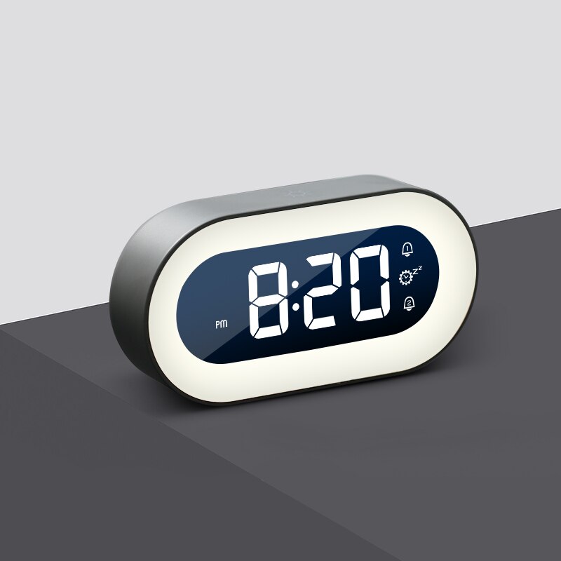 Digital Alarm Clock with Night Light – LED Display Bedside Clock for Bedroom, Time Display and Gentle Night Illumination