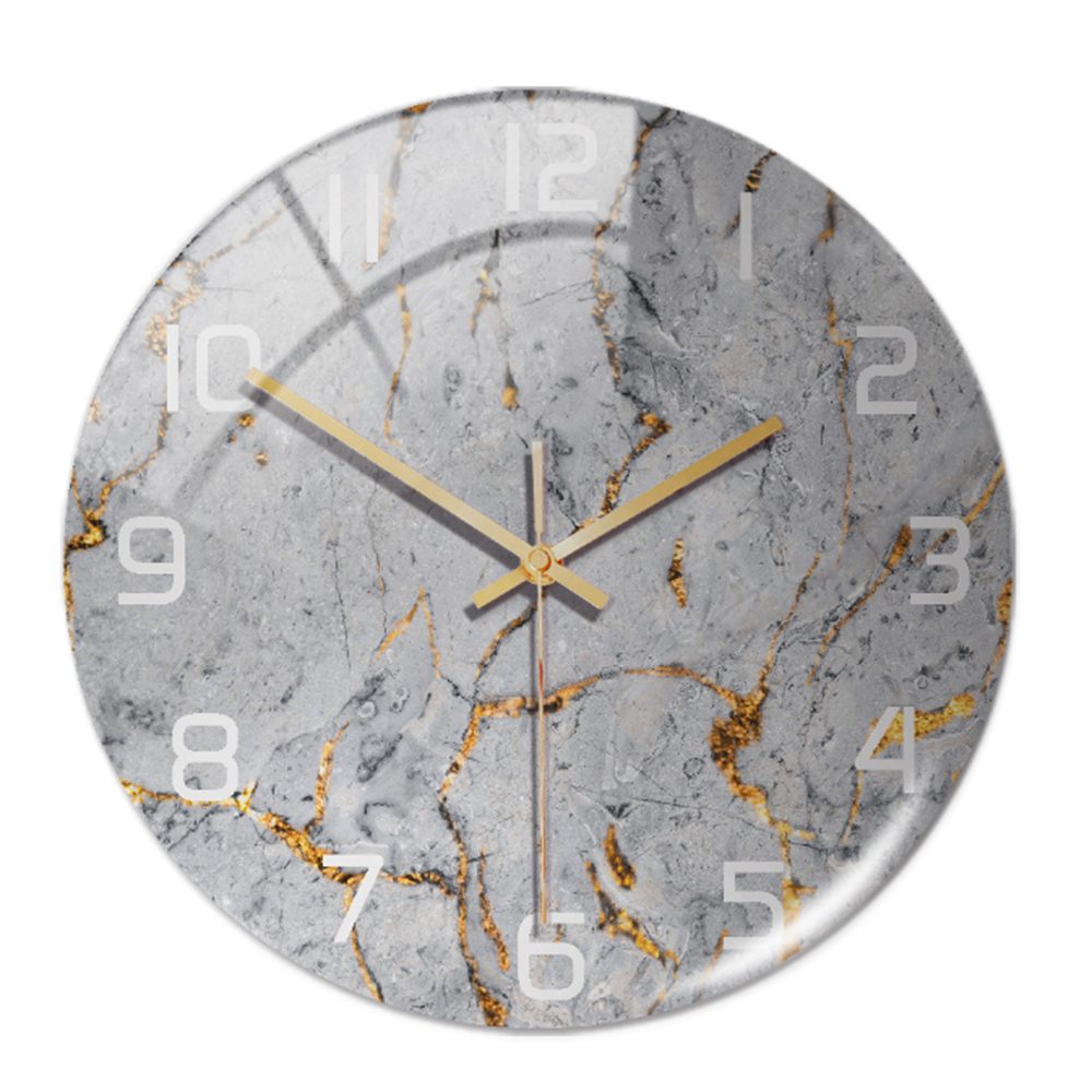 Marble-Style Wall Clock for Modern Home Decor – Elegant Decorative Timepiece for Living Room, Office and Bedroom