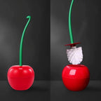 Cherry-Shaped Toilet Brush for Bathroom Cleaning – Decorative Hygienic Brush with Holder for Modern Bathrooms