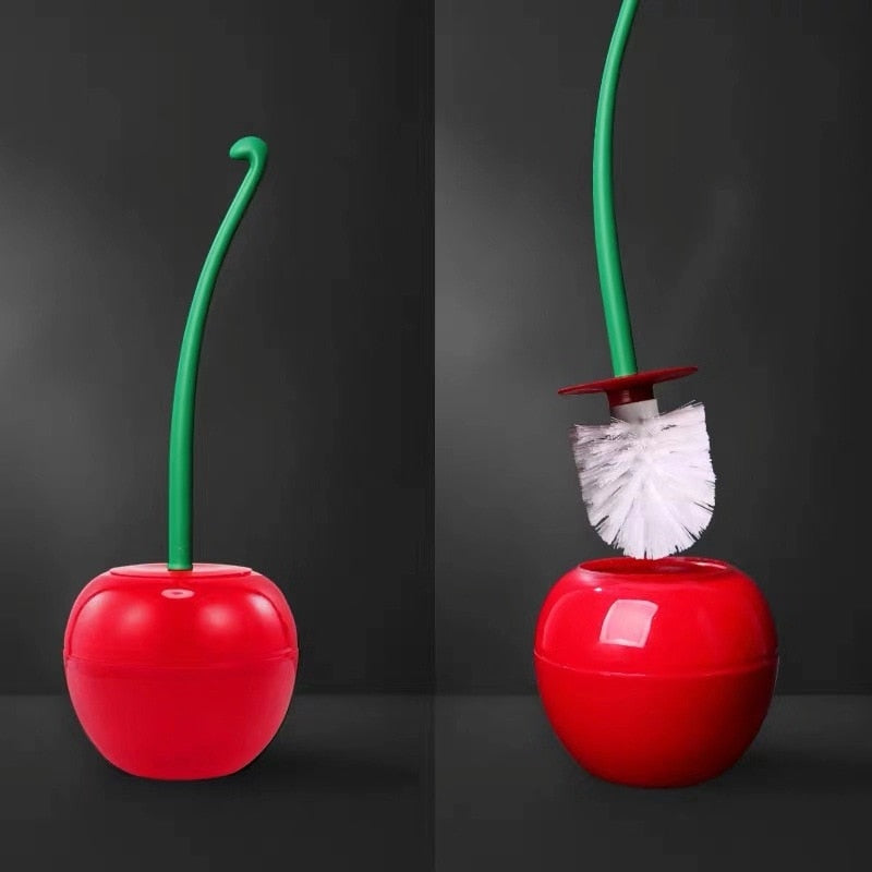 Cherry-Shaped Toilet Brush for Bathroom Cleaning – Decorative Hygienic Brush with Holder for Modern Bathrooms
