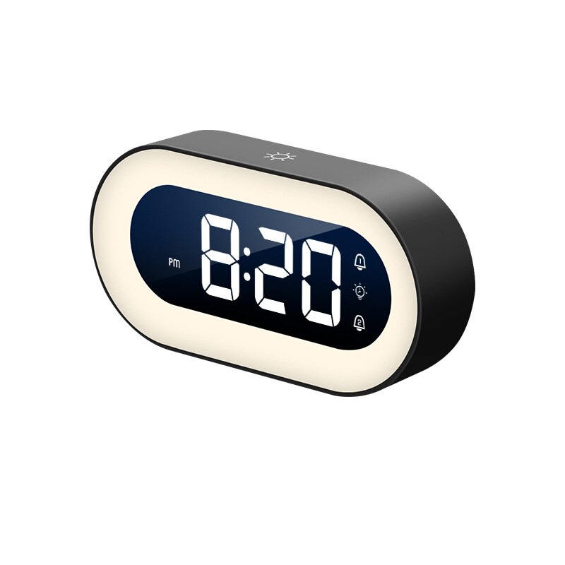 Digital Alarm Clock with Night Light – LED Display Bedside Clock for Bedroom, Time Display and Gentle Night Illumination