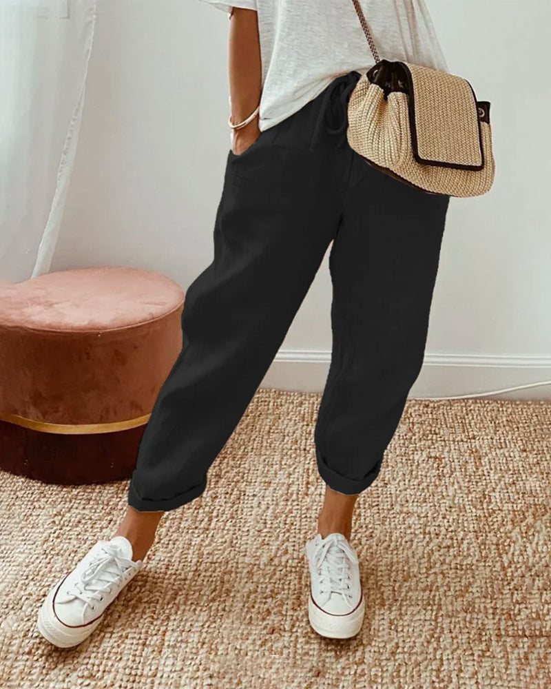 FAYE - Breathable Linen Trousers for Sweat-Free Comfort