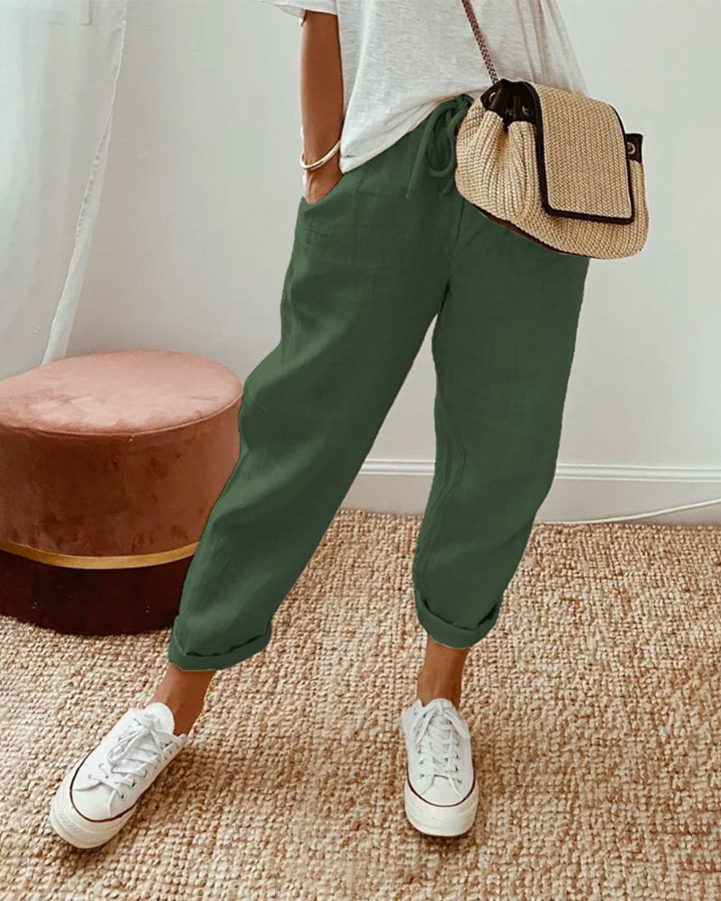 FAYE - Breathable Linen Trousers for Sweat-Free Comfort
