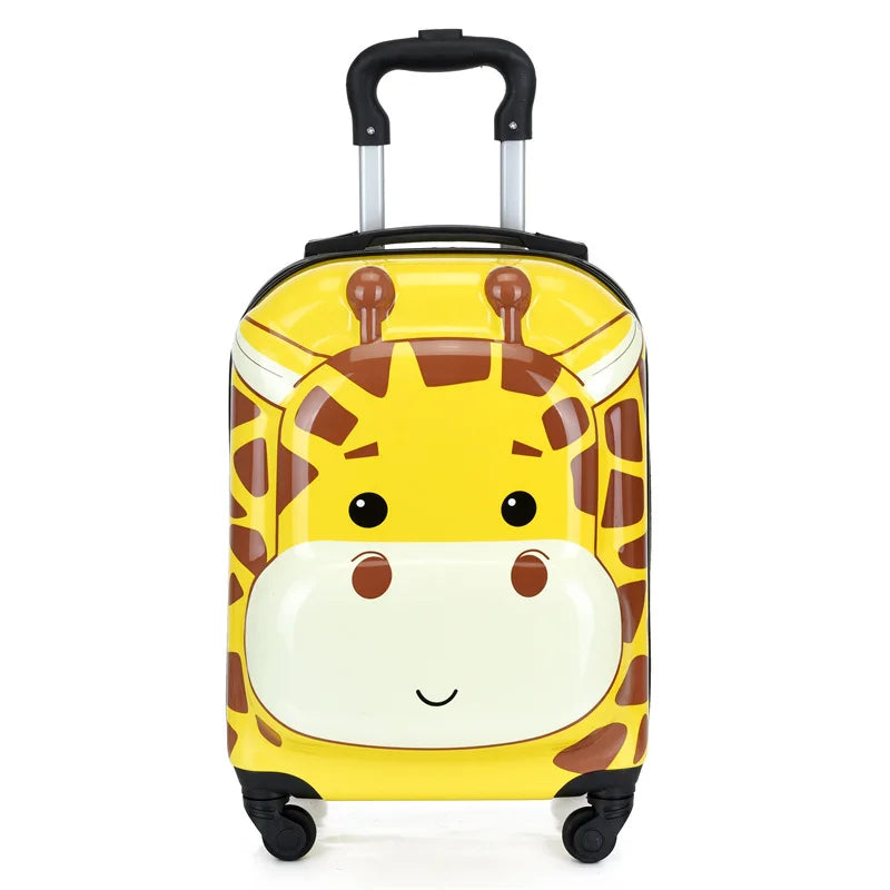 Cartoon Animal Children’s Suitcase for Travel – Lightweight Rolling Luggage for Kids, Holidays and Sleepovers