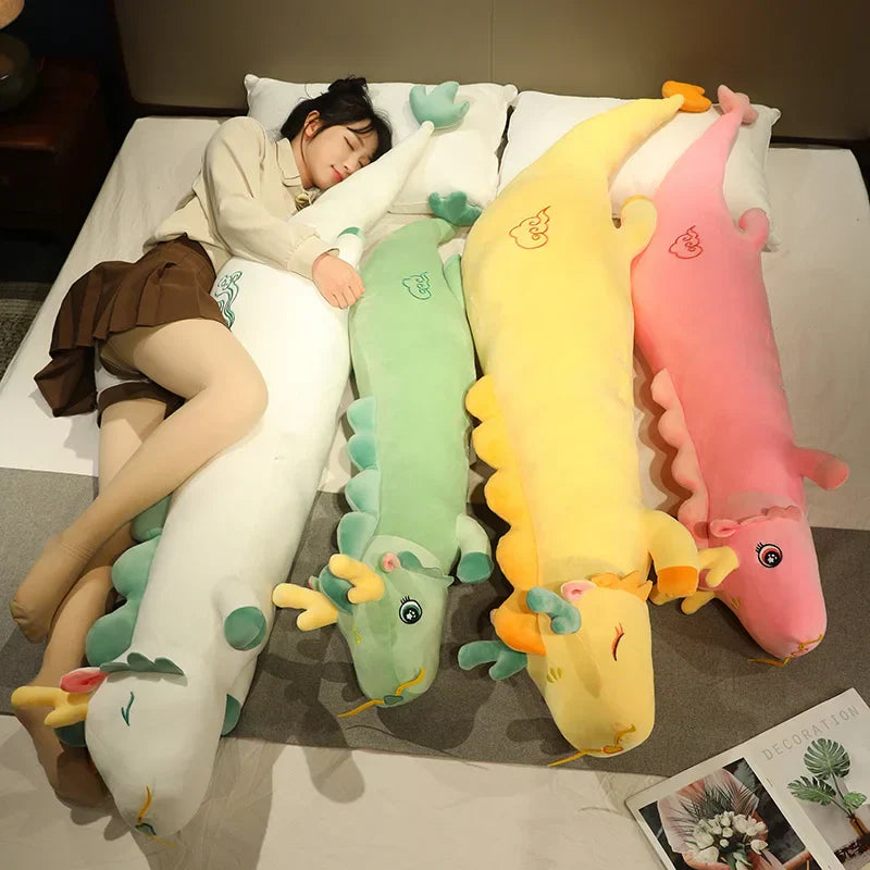 Dragon Body Pillow for Kids and Teens – Long Plush Cushion for Sleeping, Cuddling and Bedroom Decor